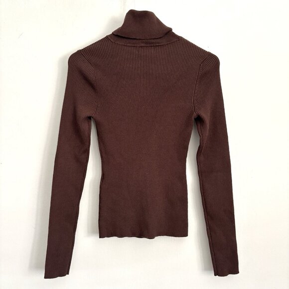 Camila Coelho Roscoe Cutout Turtleneck Sweater in Brown Women’s Size Small - Picture 7 of 8